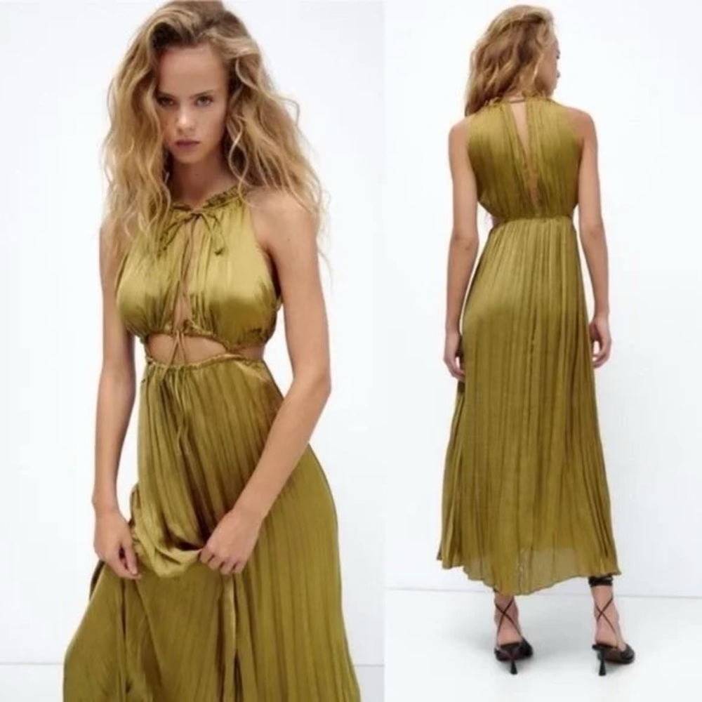 Elegant Olive Green Maxi Dress